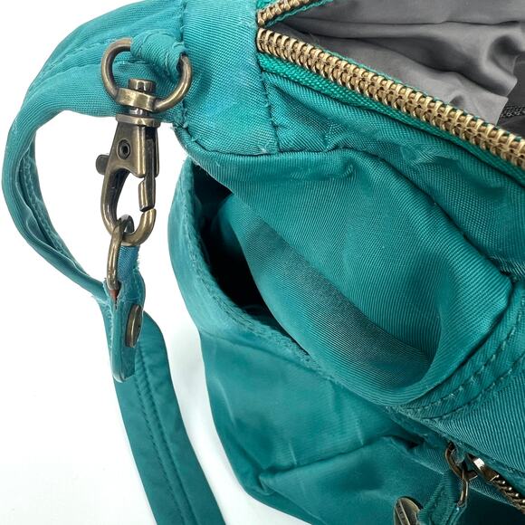 Travelon Nylon Bag Security Block Technology Teal Shoulder Bag Purse - Picture 6 of 12